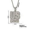Hip-hop style Street Dance Alloy Crystal Rhinestone Alphabet US BOYZ Pendant Necklaces RC6979-2-1