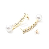 Crystal Rhinestone Dangle Stud Earrings with Imitation Pearl LS-EJEW-C037-02A-LG-2