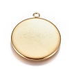 Ion Plating(IP) 304 Stainless Steel Pendant Cabochon Settings LS-STAS-G127-13-25mm-G-2