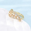 Brass Micro Pave Clear Cubic Zirconia Finger Rings for Women RJEW-U047-26G-1