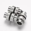 304 Stainless Steel Magnetic Clasps with Glue-in Ends STAS-F124-02AS-1