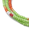 Adjustable Glass Seed Beaded Triple Layer Multi-strand Bracelet BJEW-MZ00048-4