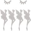 6Pcs Eyelash & Fairy Glitter Hotfix Rhinestone DIY-FH0003-48-1