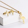 201 Stainless Steel Pendant Necklace & Stud Earring Sets FS-WGB816B-16-1