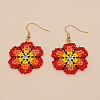 Bohemian Style Glass Beaded Flower Fashion Dangle Earrings JS3364-3-1