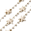 Handmade 304 Stainless Steel Synthetic Turquoise Starfish Link Chains CHS-L032-05G-03-1