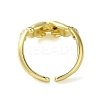 Open Brass with Cubic Zirconia Rings RJEW-B057-19G-3