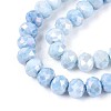 Anti-Tarnish Electroplate Rondelle Glass Beads Strands EGLA-T021-8mm-17-02-4