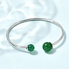 304 Stainless Steel & Nautral Gemstone Torque Bangles BJEW-H644-10P-3