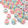 Opaque Stripe Resin European Beads RESI-S344-08-1