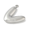 304 Stainless Steel Initial Pendants STAS-S186-12V-P-2