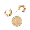 Cubic Zirconia Round Beads Braided Hoop Earrings EJEW-JE04868-6