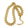 304 Stainless Steel Triangle Link Chain Necklaces NJEW-C092-01G-4