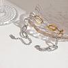 304 Stainless Steel Cable Chain Bracelets for Women BJEW-K279-02GP-3