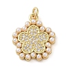 Brass Micro Pave Clear Cubic Zirconia Pendants KK-Q813-08A-G-1