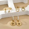 304 Stainless Steel Rhinestone Paw Print Earring Sets EJEW-Z098-24G-3