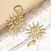 304 Stainless Steel Sun Hoop Earrings EJEW-M073-01G-4