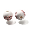 Valentine's Day Element Printed Wood Beads WOOD-R002-01-06-2