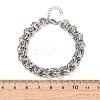 Hammered 304 Stainless Steel Double Ring Link Chains Bracelets for Women BJEW-G780-06P-01-5