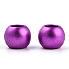 Spray Painted Acrylic European Beads ACRP-WH0002-01C-3