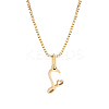 1pc Brass Chain & 304 Stainless Steel Letter Pendant Necklaces NJEW-LP0001-40S-G-1