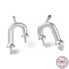 Rhodium Plated 925 Sterling Silver Stud Earring Findings STER-M115-06P-1