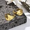 Round 304 Stainless Steel Open Cuff Rings for Women RJEW-M019-13G-2