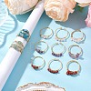 3Pcs Natural Mixed Stone Bead Finger Ring RJEW-JR00855-3