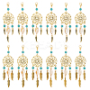5Pcs Alloy & Synthetic Turquoise Pendant Decorations HJEW-GA00038-1