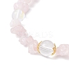 3Pcs Natural Quartz Crystal & Rose Quartz & Amethyst & Malaysia Jade & Synthetic Moonstone Beaded Stretch Bracelets for Women BJEW-JB12305-4