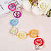 Handmade Rainbow Faux Suede & PP Plastic Woven Web/Net Pendant Decorations HJEW-WH20019-16P-3