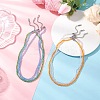6Pcs 6 Colors Glass Faceted Rondelle Beaded Necklaces with 304 Stainless Steel End Chains NJEW-JN05494-1