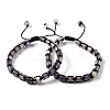 Adjustable Natural Amethyst and Non-magnetic Synthetic Hematite Braided Bead Bracelets BJEW-Z090-01H-4