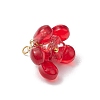 Glass Flowers Pendants PALLOY-MZ00629-4