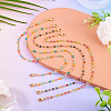 4Pcs 4 Colors Brass Enamel Curb Chain Bracelet Making AJEW-TAC00047-4