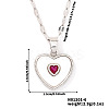 Chic Heart-shaped Brass Clear Cubic Zirconia Pendant Dapped Chain Necklace for Women UE8896-6-1