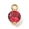 Flat Round Brass Micro Pave Cubic Zirconia Charms KK-Z072-02KCG-05-1
