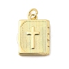 Book with Cross Brass Pendants KK-I364-49G-1