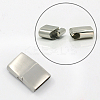 Matte 304 Stainless Steel Magnetic Clasps X-STAS-K007-34-2