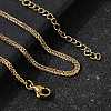 2MM 304 Stainless Steel Wheat Chain Necklaces for Men STAS-V011-03C-G-1