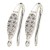 Brass Micro Pave Clear Cubic Zirconia Earring Hooks KK-R149-21S-1