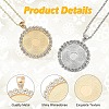 10Pcs Flat Round Alloy Rhinestone Pendant Cabochon Settings ALRI-YW0001-32KCG-5