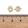SHEGRACE Brass Pave Clear Cubic Zirconia Flat Round Connector Charms XGRQ3D332-501G-3