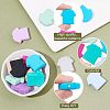 24Pcs 12 Colors Food Grade Eco-Friendly Silicone Focal Beads SIL-CA0001-20-4