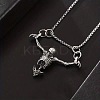 Halloween Alloy Skeleton Pendant 304 Stainless Steel Box Chain Necklaces for Men FS-WG38B8A-01-1
