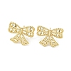 Hollow Bowknot Rack Plated Brass Stud Earrings for Women EJEW-Z051-05G-1
