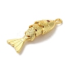 Brass Micro Pave Cubic Zirconia Pendants KK-C072-40G-2