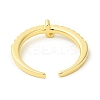 Clear Cubic Zirconia Initial Letter Open Cuff Ring RJEW-H120-09G-4