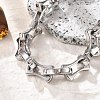304 Stainless Steel Bone Link Bracelets for Women Men BJEW-F488-28P-2