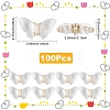100Pcs Plating Transparent Acrylic Beads TACR-YW0003-17-3